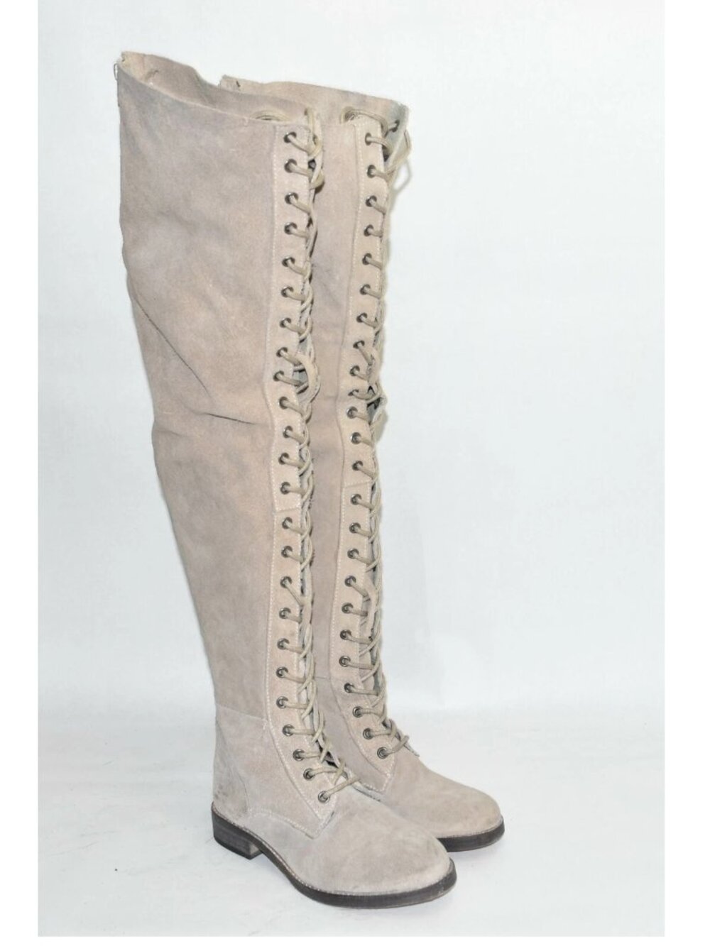 New! Free People Tennessee Over the Knee Boot Beige Suede 36 EUR 6 US OTK DD18
